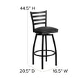 thumbnail image 5 of Flash Furniture Hercules Ladder Back Vinyl Barstool, Black, Set of 2, 5 of 15