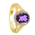 thumbnail image 3 of AoneJewelry 1.95 Carat Diamond and Oval Shape Amethyst Ring In 10K Solid Rose, White, Yellow Gold, 3 of 5