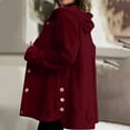 thumbnail image 7 of HAPIMO Women's Corduroy Coats Casual Comfy Long Sleeve Button Down Hooded Jacket Oversiez Solid Pocket Outerwear Coat Fall Winter Warm Clothes Wine XL, 7 of 7