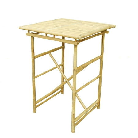 bar height table folding square bamboo