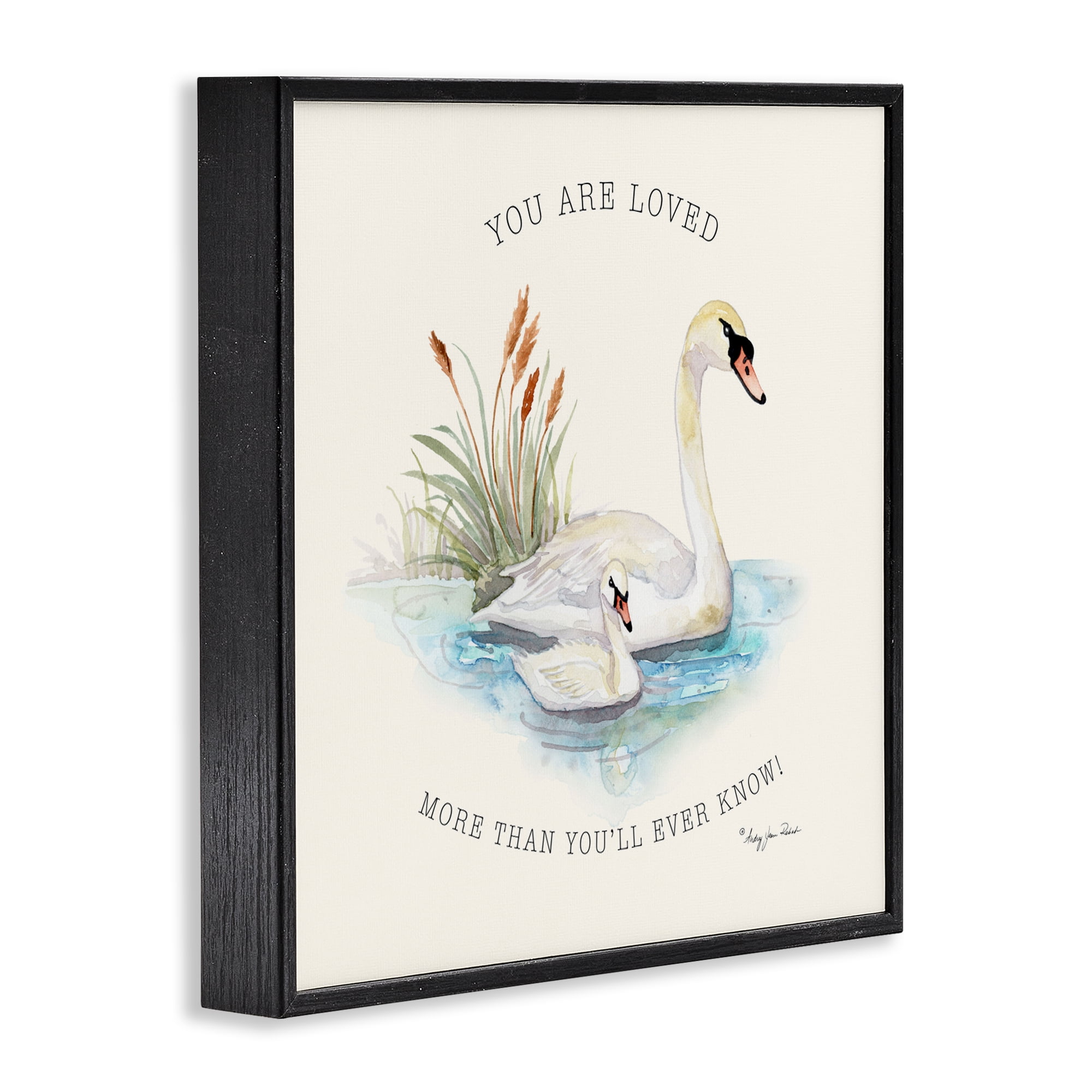 Stupell Industries More Than You Know Swans Black Framed Giclee Art, design by Audrey Jeanne Roberts
