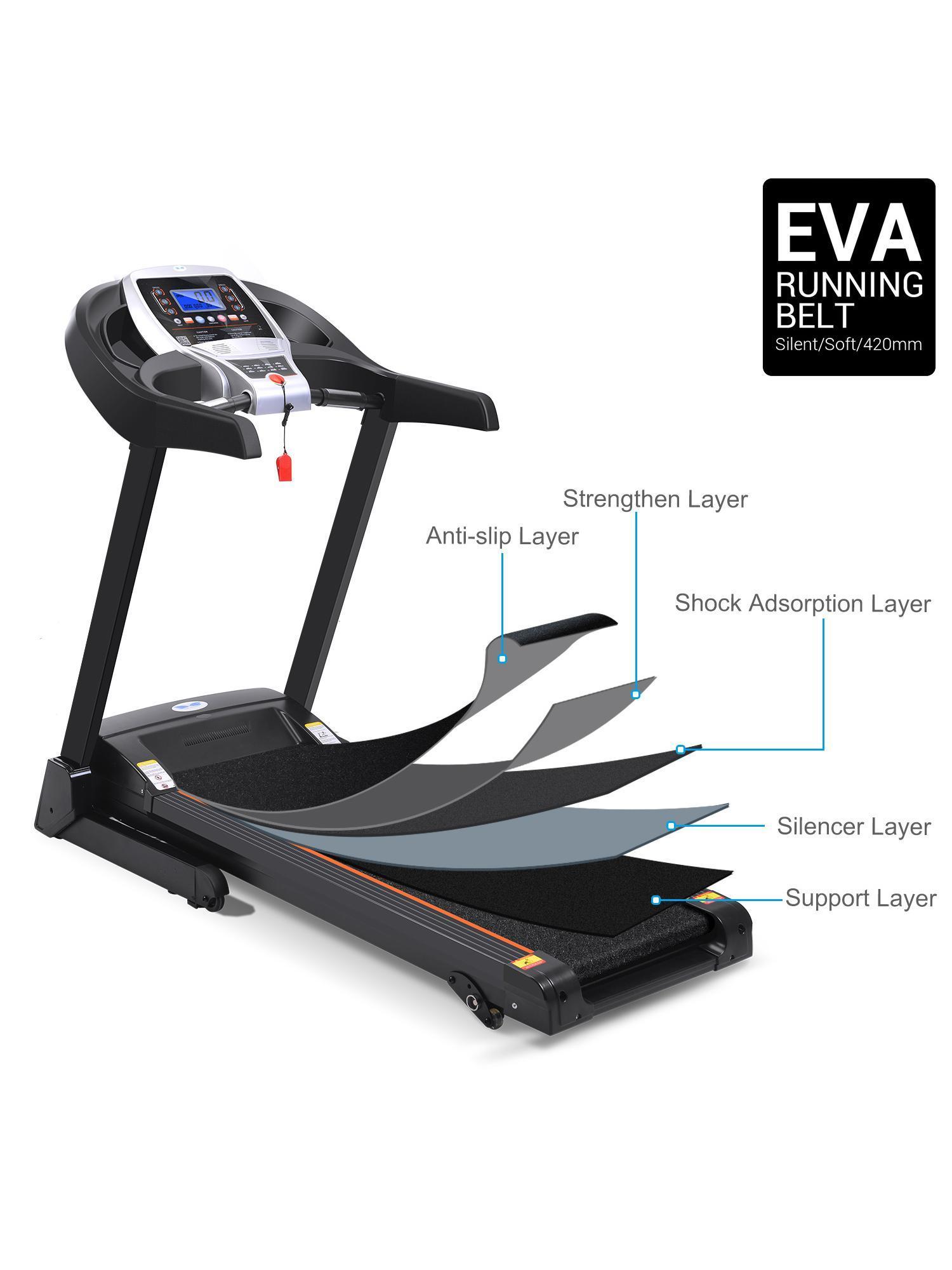 Ancheer 2.25HP Low Noise Bluetooth +12 Running Programs 230LB Electric Folding Treadmill With Incline 3%/5% App Control,Shock Reduction System - image 4 of 10