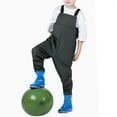 thumbnail image 4 of Boys Rain Pants Toddler Waterproof Pants Girls Overalls with Boots Kids Waders for Girls, 4 of 6