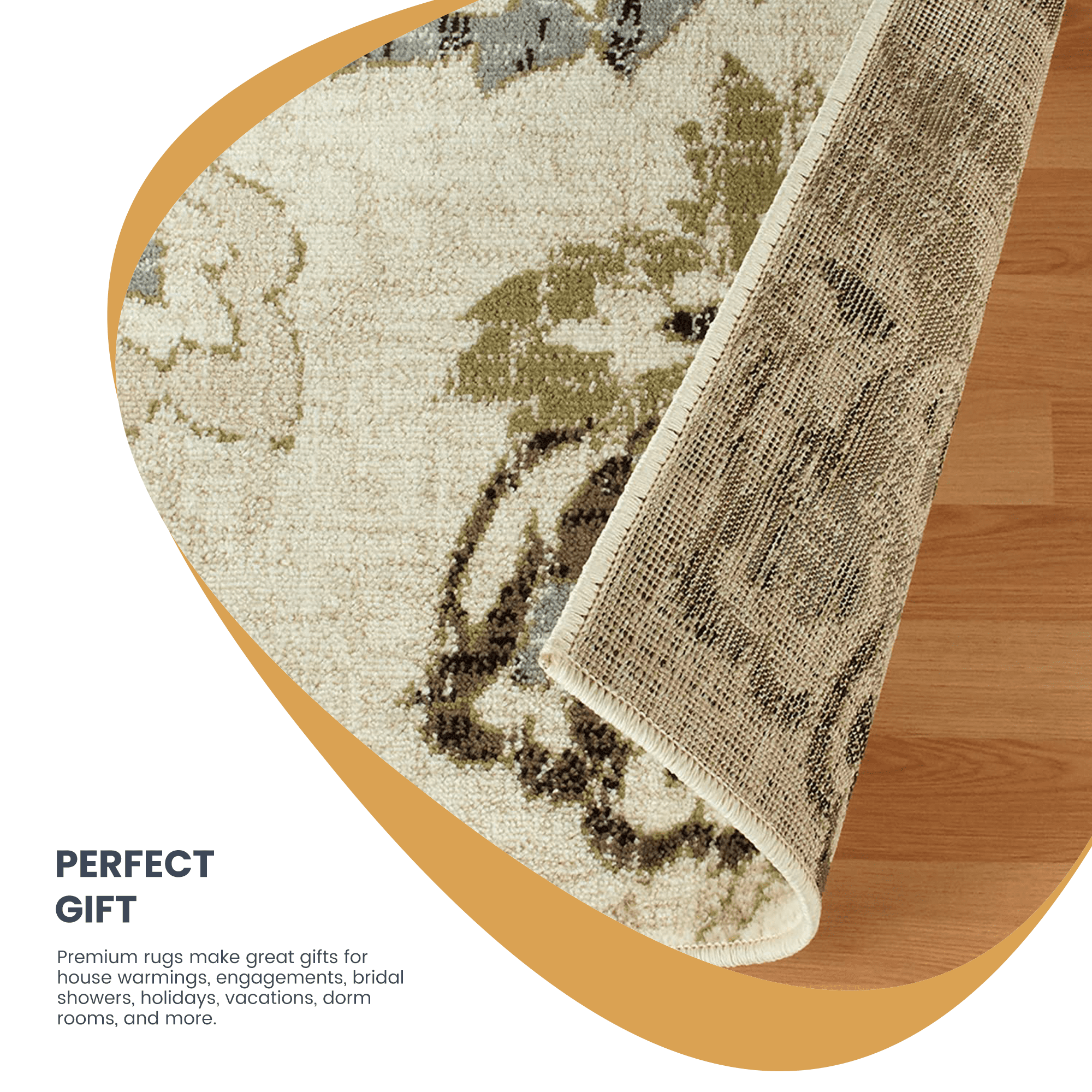 Floral Botanical Jacobean Area Rug, 7' x 9', Multi-Colored