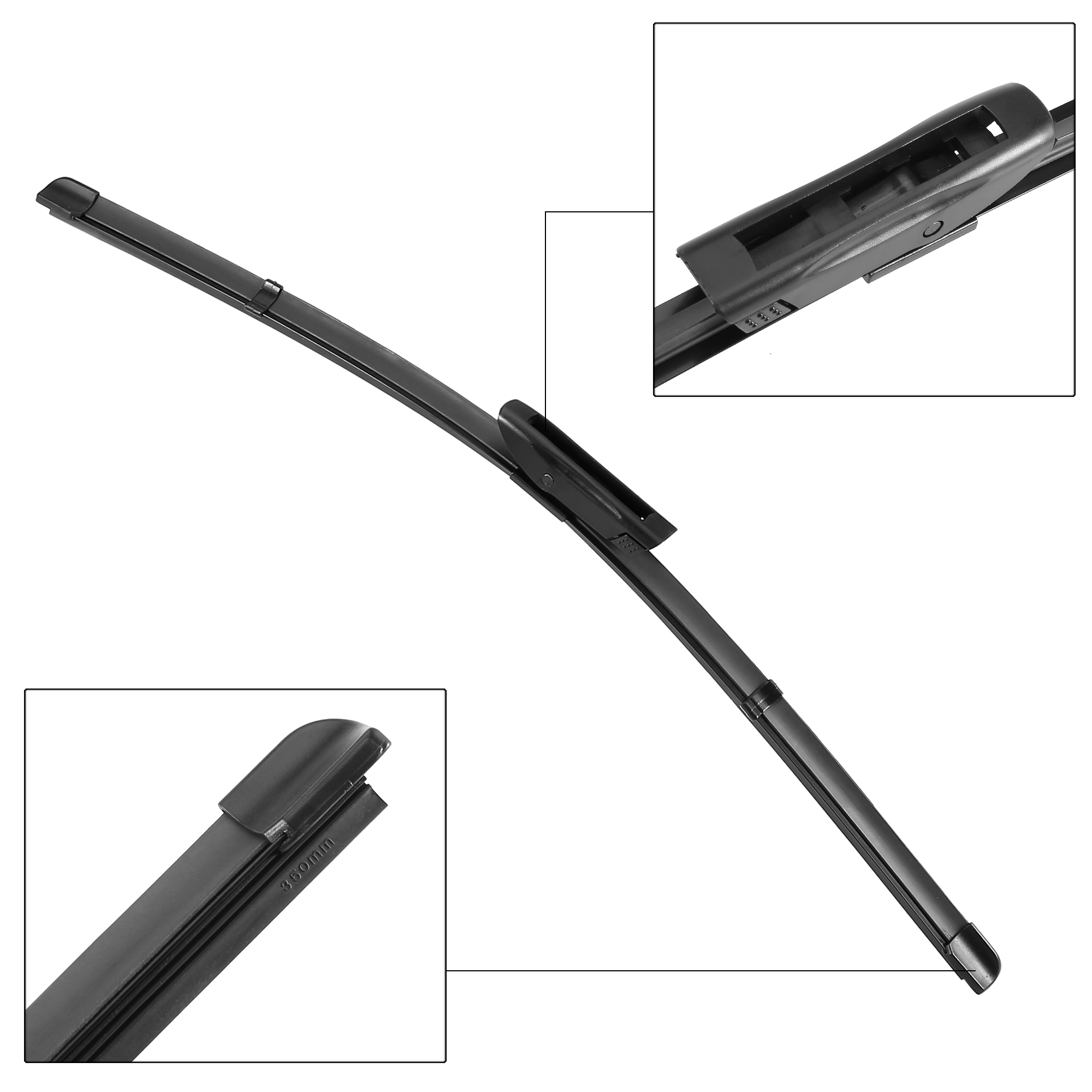 Unique Bargains Front Windshield Wiper Blades for Smart Fortwo MK3 2015-2019 20 In + 14 In