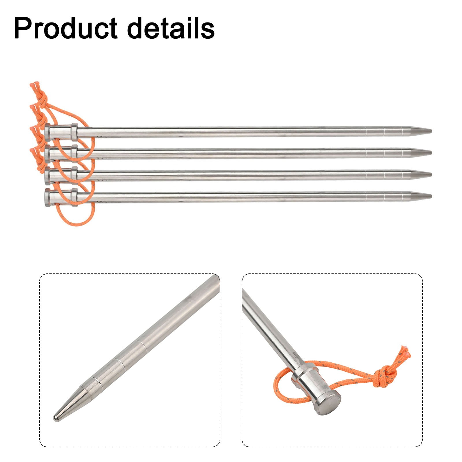 Lylong Tent Pegs With Reflective Rope Made From Lightweight Titanium Material