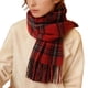 thumbnail image 2 of Bufanda cálida para mujer, tipo chal grande, ideal para el invierno. Bufanda gruesa de punto con estampado de cuadros azul, rojo y naranja. Manta cálida para el cuello con flecos. Suave y ligera. Uni, 2 of 4