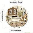 thumbnail image 2 of ZXCXRQFa Clock Watercolor Bathtub Round Wall Clock Daisy Silent Non Ticking Wooden Wall Clocks Battery Operated for Home Office School Decor,10 Inch, 2 of 7