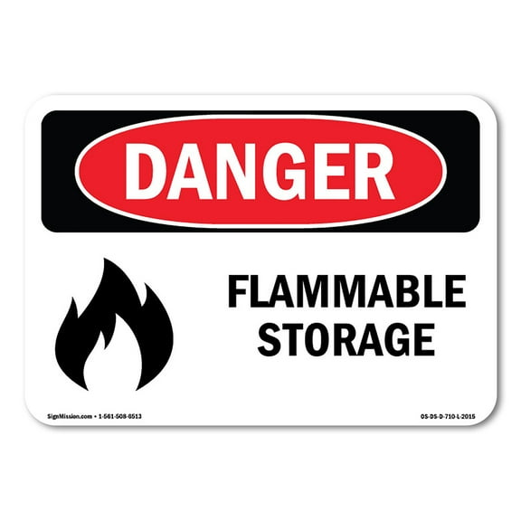 OSHA Danger Sign - Flammable Storage | Decal | Protect Your Business, Construction Site, Warehouse & Shop Area |  Made in The USA