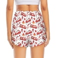 thumbnail image 4 of Uemuo Fire Truck Pattern Women's Athletic Shorts High Waisted Running Shorts with Liner Pockets Gym Elastic Workout Shorts-Small, 4 of 9
