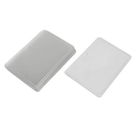 Unique Bargains 10pcs Clear Plastic Business Horizontal Badge Credit Card Holder Case - 0