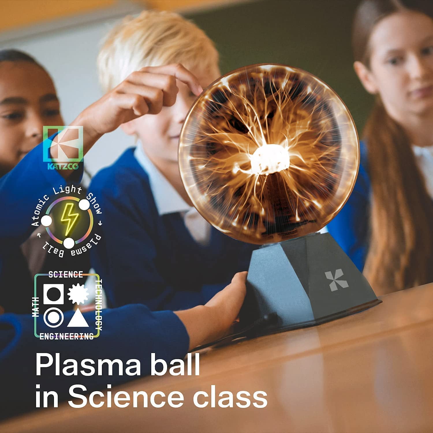 Katzco 7 inch Interactive Orange Plasma Ball - Magic Light