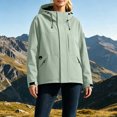 thumbnail image 2 of Vynhevius Womens Outdoor Jacket Solid Hooded Zip Up Windproof With Pockets, 2 of 6