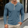 thumbnail image 2 of Bainana Long Sleeve Henley Shirts For Men Crew Neck Soft Moisture Wicking T-Shirt Solid Color Regular Fit Everyday Wear Basic Tops Size Xxl, 2 of 7