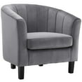 thumbnail image 2 of Modway Prospect Channel Tufted Performance Velvet Armchair Set of 2 in Gray, 2 of 4