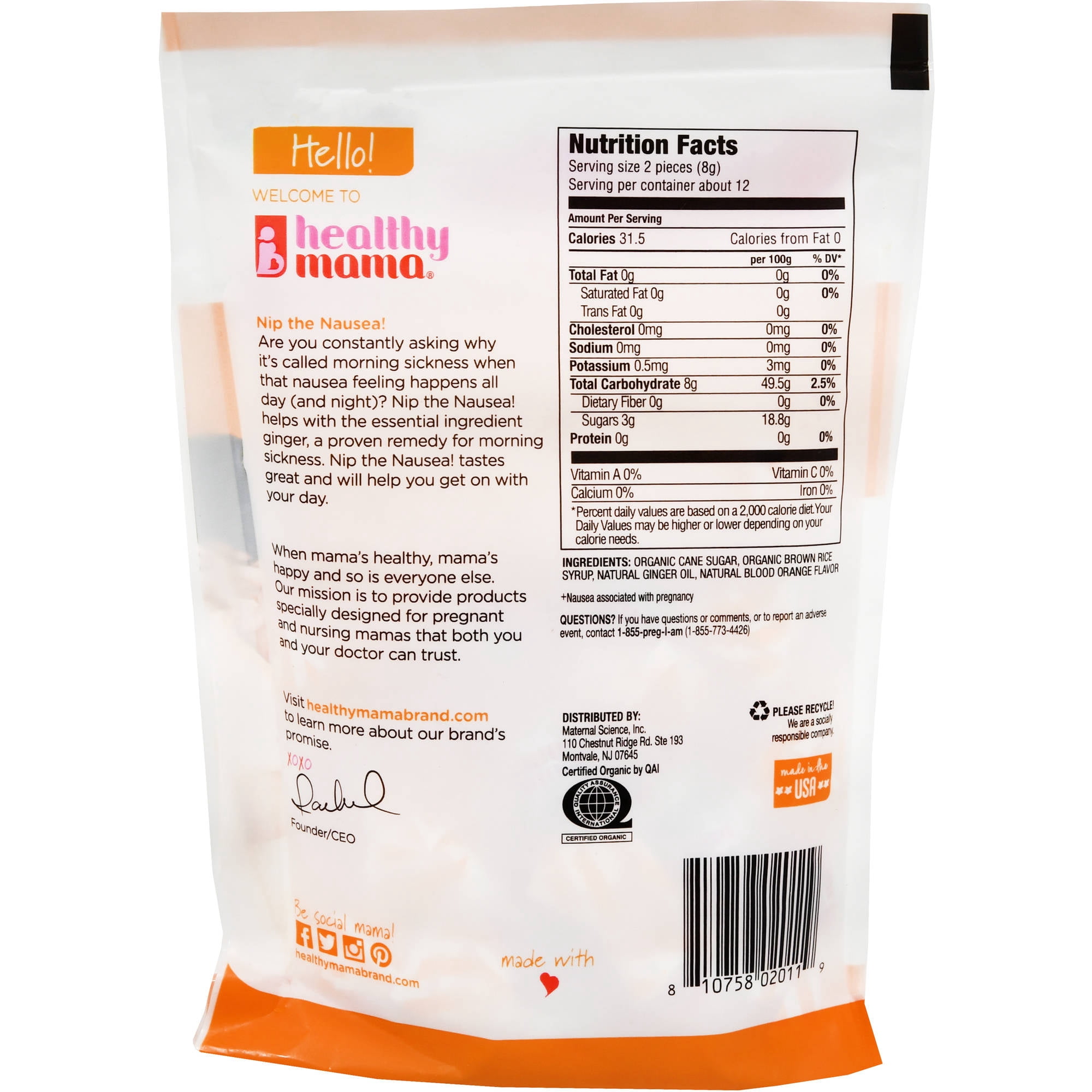 Nip the Nausea! Morning Sickness Drops Ginger Blood Orange, 3.5 oz