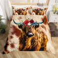 thumbnail image 1 of Cattle Comforter Cover King Size, Cow Skin Hair Fur Print Farmhouse Livestock, 1 of 9