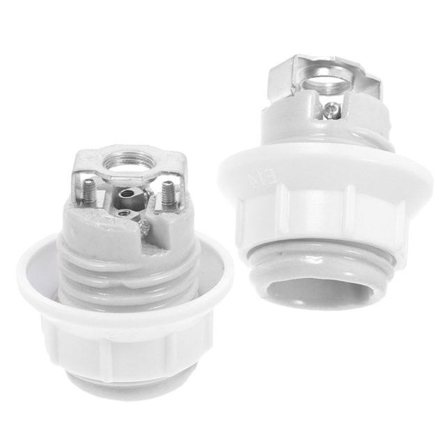 CUITING 2pcs Ceramic Lamp Holder Base Thread Light Socket Adapter for Lamp Repair Parts Light Fixture Replacement Lamp Accessories E14