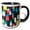 Black/White, variant on 3drose, Bar Harbor, Maine, Colorful Buoys for Lobster Traps Hanging on Wall 01, 11oz Mug
