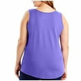 thumbnail image 4 of KALE Plain Tank Tops for Women Plus Size Shirttail Solid Sleeveless Top Summer Wear Boat Neck Tops Purple, 4 of 4