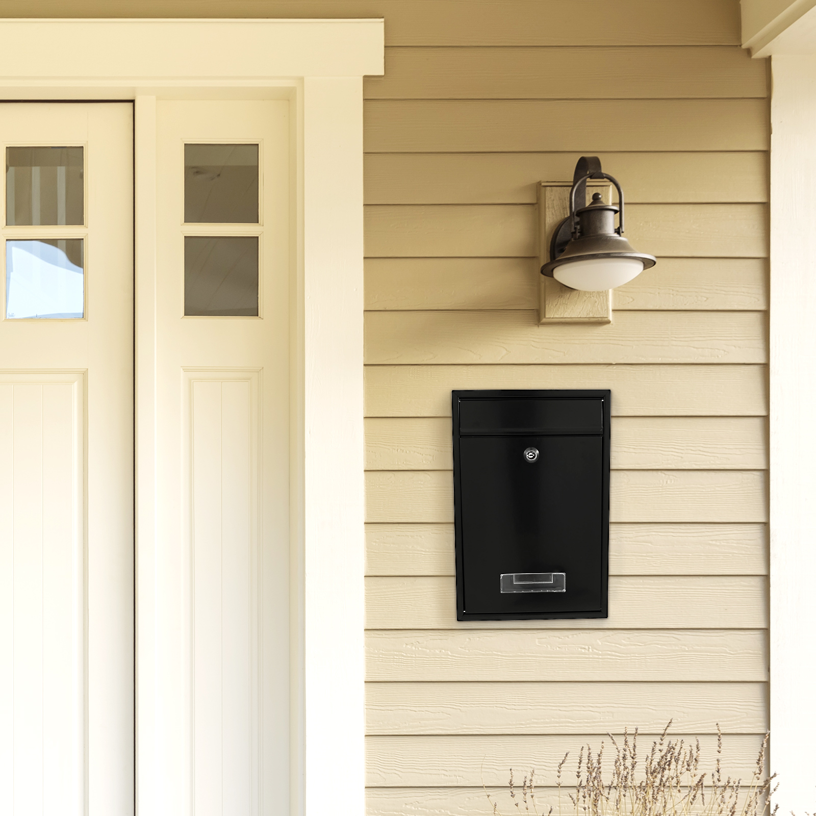 Wall Mounted Metal Mailbox with 2 Keys Weather Resistant Lockable Security Postbox Delivery Letter Box for School Office Outdoor