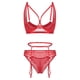 thumbnail image 3 of Gibobby Ropa interior mujer Mujeres Sexy Malla de Encaje Floral Bordado Liga ligada Lencería Ropa Interior Conjuntos de lencería Sexy(Rojo, G), 3 of 5