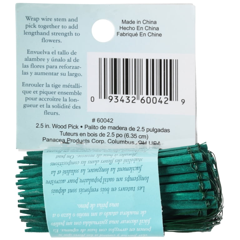 Panacea, Wood Floral Picks, 2.5 60pk, Green, Art/Crafts/Floral