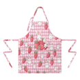 thumbnail image 2 of Strawberry Plants Fruit Rabbit Checkered Apron-Garden Aprons for Women with Pockets-Cotton Linen Waterproof Kitchen Cooking Gardening Aprons Adjustable for Kitchen,Cooking,BBQ and Salon 33x27 Inch, 2 of 7