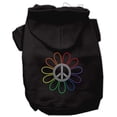 thumbnail image 3 of Pet, Dog  Cat Hoodie Rhinestone, "Rainbow Flower Peace Sign", 3 of 7
