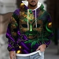 thumbnail image 1 of Sudadera con capucha para hombre, estilo casual, con cuello redondo, estampado, manga larga, blusa de poliéster, 1 of 5
