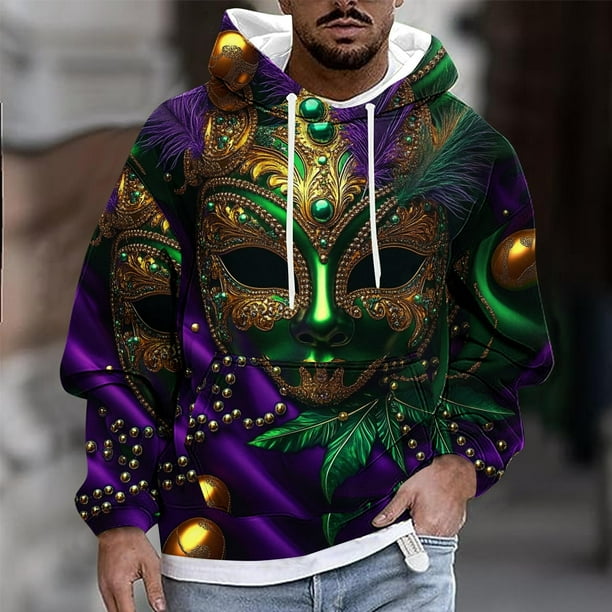 Sudadera con capucha para hombre, estilo casual, con cuello redondo, estampado, manga larga, blusa de poliéster