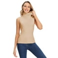 thumbnail image 4 of MANIFIQUE Women Sleeveless Mock Turtleneck Tank Tops Slim Fit Stretchy Layer Tee Shirts, 4 of 7