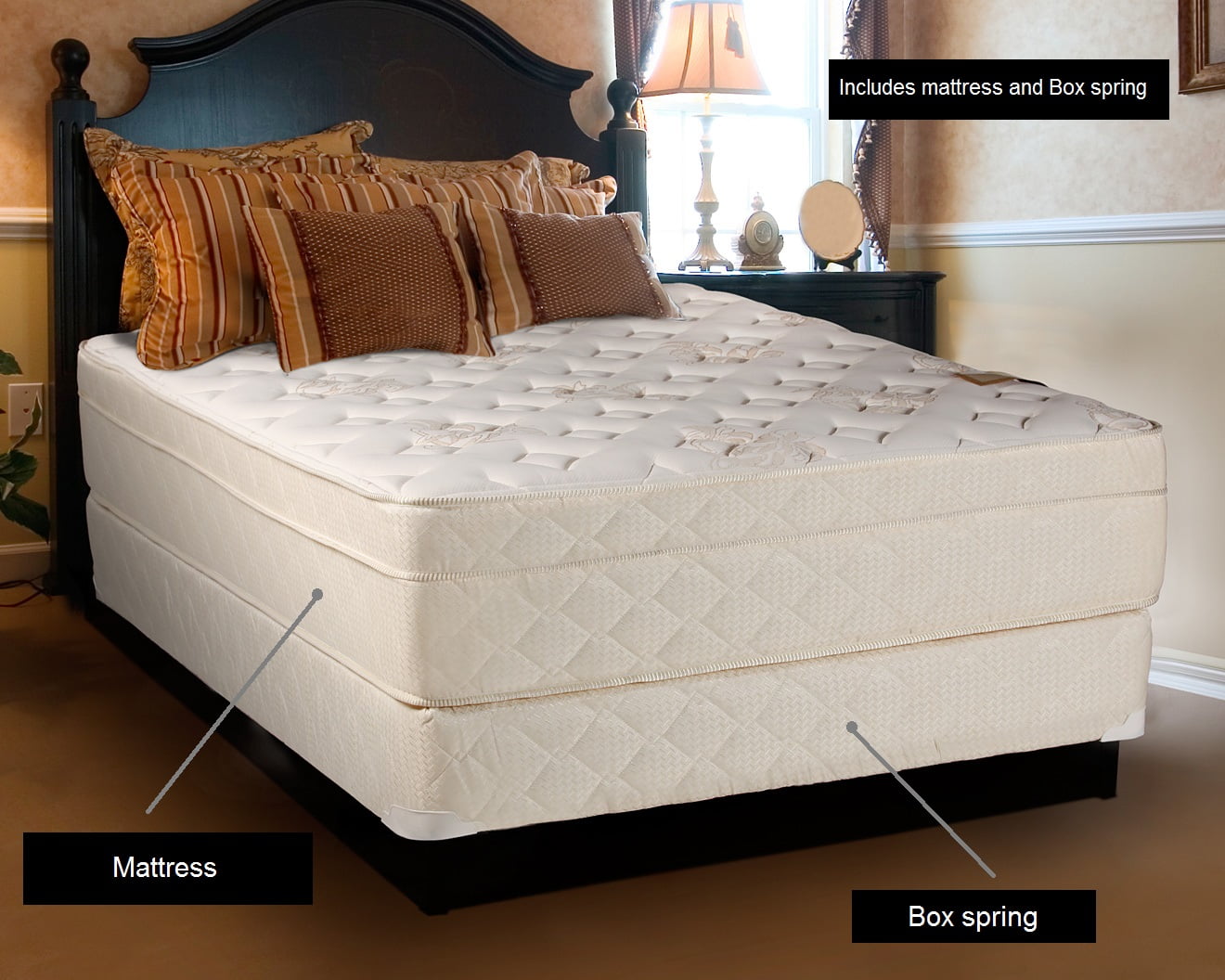 queen size medium.mattress and bix.apeing.set