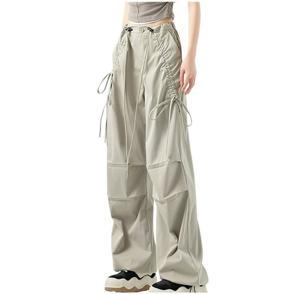 Aofany Cargo Pants For Women High Waisted Straight Leg Cargo Pants Baggy Boyfriend Pants With Pockets Casual Lightweight Hiking Pants Streetwear Teenage Girls Clothes