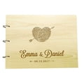 thumbnail image 1 of Personalized Handmade Rustic Wedding Wooden Guest Book Custom Name Engraved Advice Book, 1 of 6