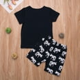 thumbnail image 3 of Kids Toddler Little Boy Summer Outfits Dinosaur Print Short Sleeve T-Shirt Top and Shorts Clothes Sets, 3 of 6