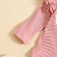 thumbnail image 6 of LNMQLPDBS Baby Clothes for Girls Ribbed Layered Ruffle Long Sleeve Solid Color Pullover Letter Romper & Elastic Waist Pants 2pcs Outfits Newborn Gift Set Baby Girl Clothes for Home Outdoor Daily, 6 of 9