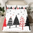 thumbnail image 2 of Feelyou Kids Xmas Tree Full Size Sheets, Merry Christmas Bed Sheets, Cartoon Snowflake Sheet Sets, Breathable Home Decor,4 Pieces, 2 of 7