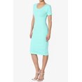 thumbnail image 3 of TheMogan Robe Midi Moulante en Jersey de Coton Extensible à Manches Courtes pour Femmes, 3 of 6
