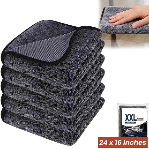 Jeaver Window Cleaning Cloth XXL Original, 5Pc - 24x16 Inches JeaverCloth Microfiber Cleaning Cloth