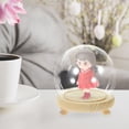 thumbnail image 3 of OULII Glass Dome Display Case with Base for Preserved Flower Protector Wooden Dustproof 1Set, 3 of 5
