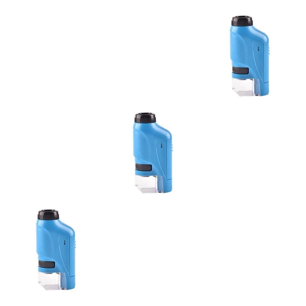 Tholdsy Microscopio para niños 60-120X Juguetes educativos con para niños Regalo LED portátil Lupa con pilas Experimento de juguete Azul Azul 3piezas