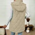 thumbnail image 3 of Inleife Womens Sleeveless Hooded Puffer Vests Lightweight Quilted Jackets Winter Warm Zip Up Coat Long Puffer Outerwear, 3 of 5