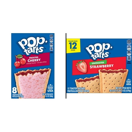 Pop-Tarts Frosted Cherry Toaster 13.5 oz 8 ct & Pop-Tarts Unfrosted Strawberry 20.3 oz 12 ct Pop-Tarts Frosted Cherry Toaster 13.5 oz 8 ct & Pop-Tarts Unfrosted Strawberry 20.3 oz 12 ct