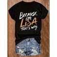 thumbnail image 2 of Women's Casual T-Shirt with Letter Print - Crew Neck, Short Sleeve, Machine WashableFather's Day, MoCamisetas para mujer, lindas camisetas con estampado gráfico, de manga corta, estilo casual, para ve, 2 of 7