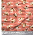 thumbnail image 1 of Soimoi Crepe Silk Fabric Love Text & Puppies Dog Print Fabric by Yard 42 Inch Wide, 1 of 1