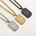 thumbnail image 6 of Apsvo Basketball Gold Dog Tag Cross Necklaces for Men Son Boyfriend Bible Pendant Cross Stainless Steel Men Necklace 1st Communion Confirmation Religious Christian Jewelry Gift 24 In Chain, 6 of 6