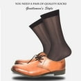 thumbnail image 5 of CAILDANL 10 Pairs Mens Ultra Thin Dress Socks Silk Sheer Business Socks Soft Nylon Work Trouser Sox Mid Calf, 5 of 7