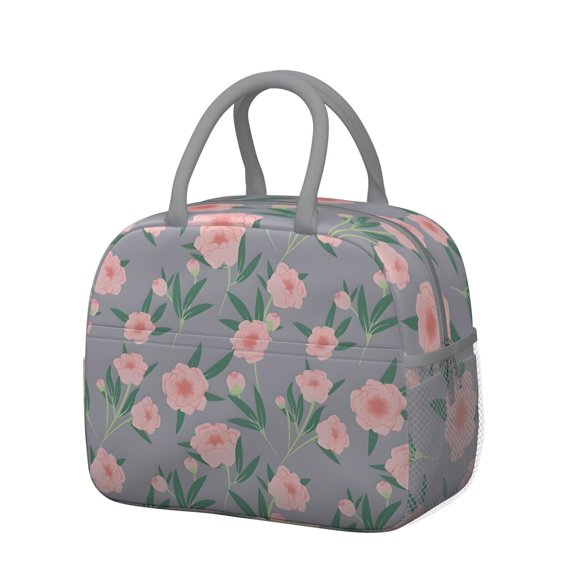 Womens Pioneer Flower Floral Print Pattern Lunch Box for Work,Insulated Lunch Bag for Women,Loncheras Para Mujer,Leakproof Adult Lunch Bag for Work,Beach,Travel,Picnic,Camping