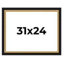 31x24 Frame Gold Real Wood Picture Frame Width 2.25 Inches | Interior Frame Depth 0.5 Inches |